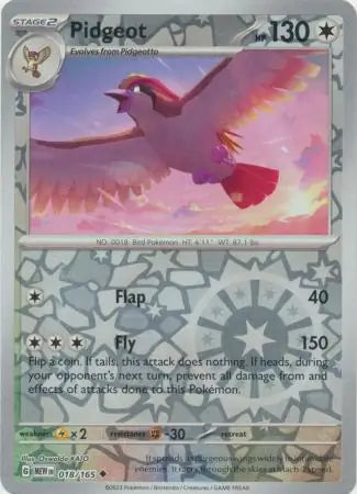018/165 Pidgeot Reverse Holo 151 Pokémon Card