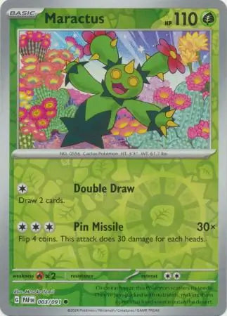 003/091 Maractus Reverse Holo Paldean Fates Pokémon Card