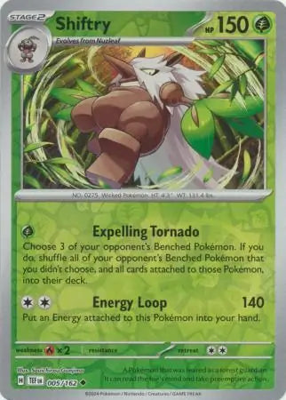 005/162 Shiftry Reverse Holo Temporal Forces Pokémon Card