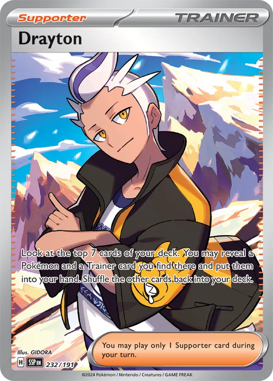 232/191 Drayton Surging Sparks Pokémon Card