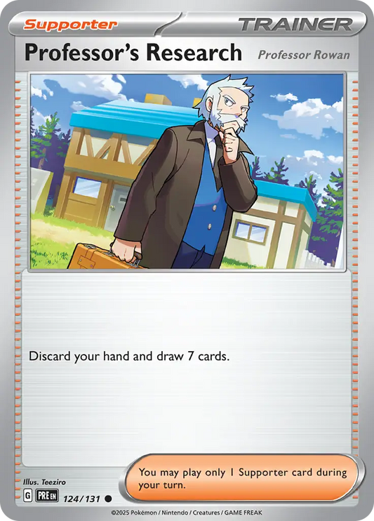 124/131 Professor's Research Rowan Prismatic Evolutions Pokémon Card
