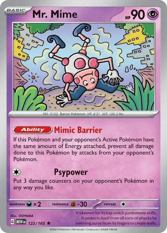 122/165 Mr. Mime 151 Pokémon Card
