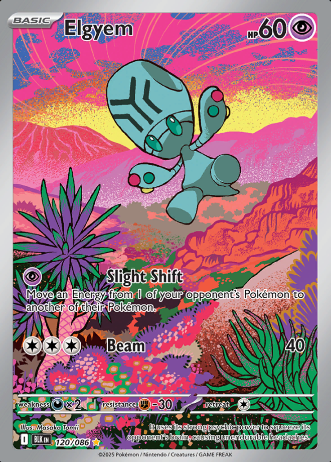 120/086 Elgyem Illustration Rare Black Bolt Pokémon Card