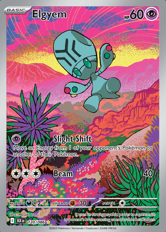 120/086 Elgyem Illustration Rare Black Bolt Pokémon Card