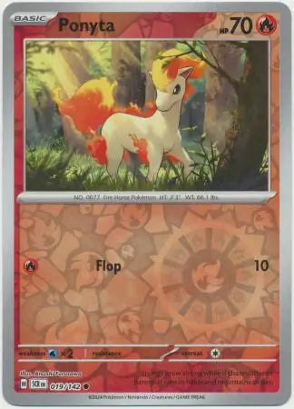 019/142 Ponyta Reverse Holo Stellar Crown Pokémon Card