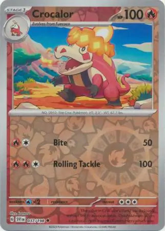 037/198 Crocalor Reverse Holo Scarlet & Violet Base Set Pokémon Card