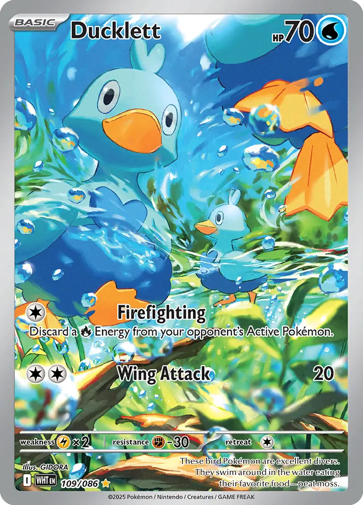 109/086 Ducklett White Flare Pokémon Card