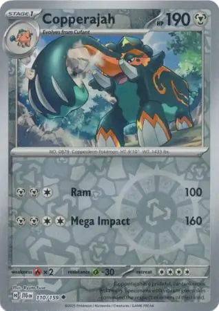 110/159 Copperajah Reverse Holo Journey Together Pokémon Card