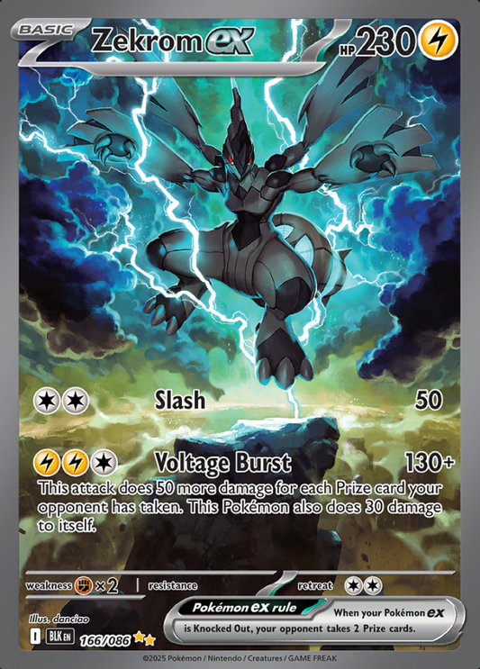 166/086 Zekrom ex Special Illustration Rare Black Bolt Pokémon Card