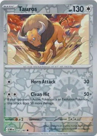 152/182 Tauros Reverse Holo Destined Rivals Pokémon Card