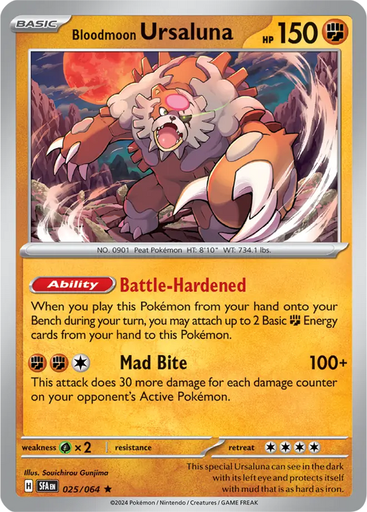 025/064 Bloodmoon Ursaluna Shrouded Fable Pokémon Card