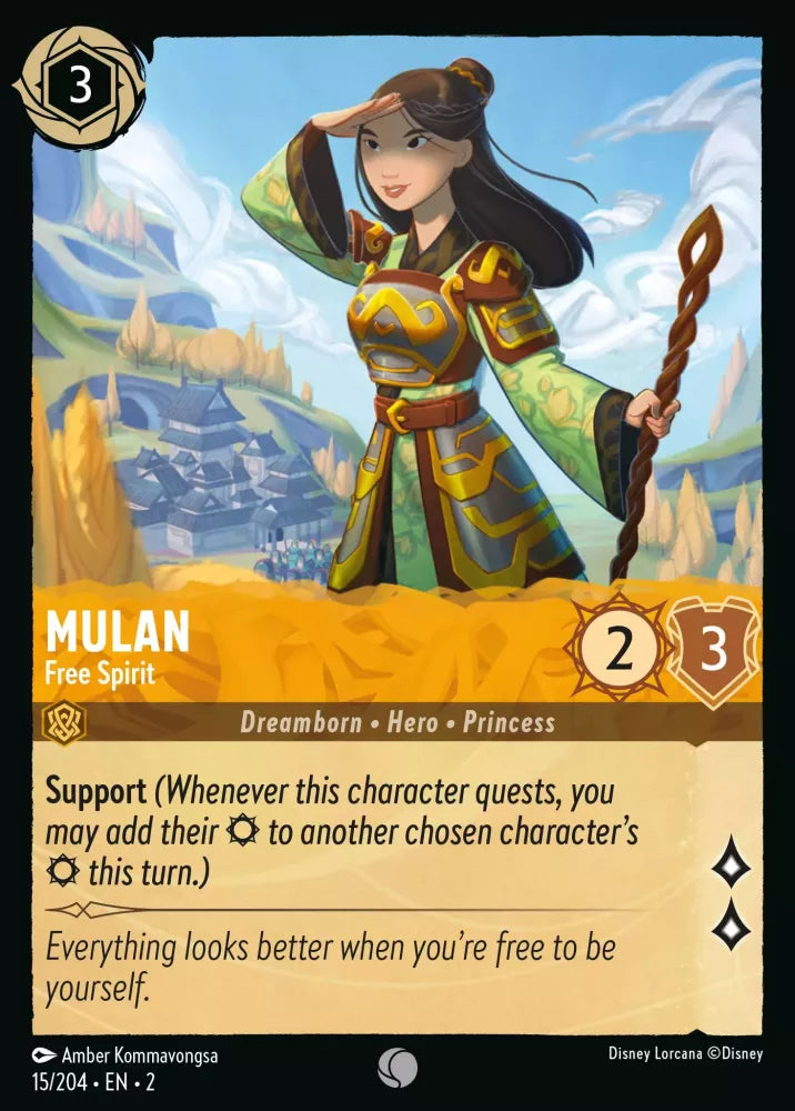015/204 Mulan - Free Spirit Disney Lorcana Rise Of The Floodborn Card
