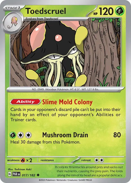017/182 Toedscruel Paradox Rift Pokémon Card