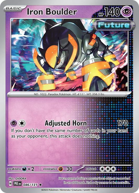 046/131 Iron Boulder Prismatic Evolutions Pokémon Card