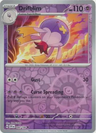 090/198 Drifblim Reverse Holo Scarlet & Violet Base Set Pokémon Card