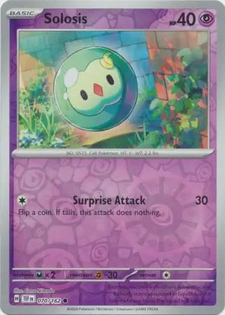 070/162 Solosis Reverse Holo Temporal Forces Pokémon Card