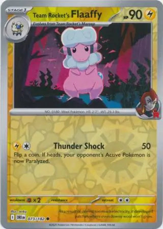 073/182 Team Rocket's Flaaffy Reverse Holo Destined Rivals Pokémon Card