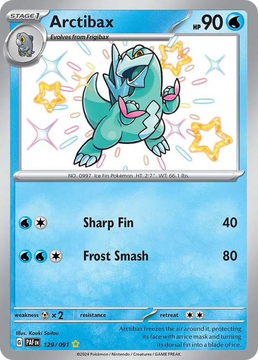 129/091 Arctibax Paldean Fates Pokémon Card