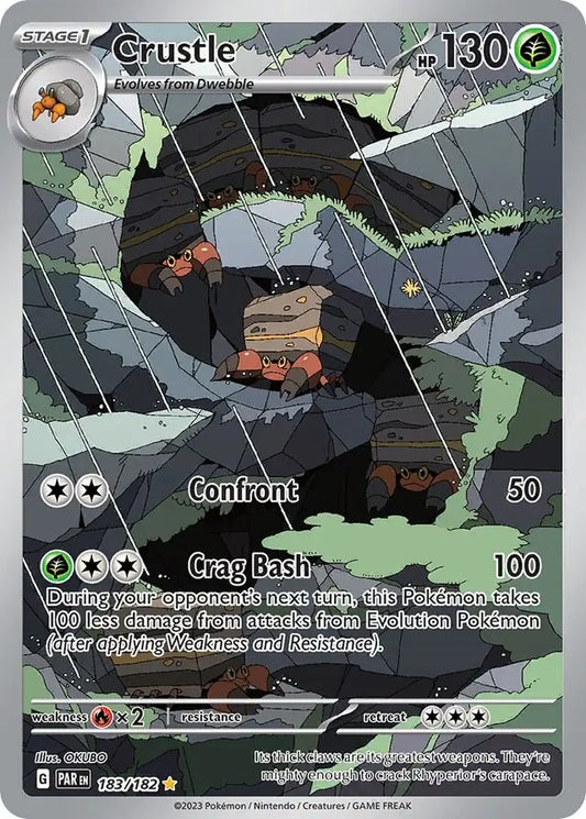 183/182 Crustle Paradox Rift Pokémon Card