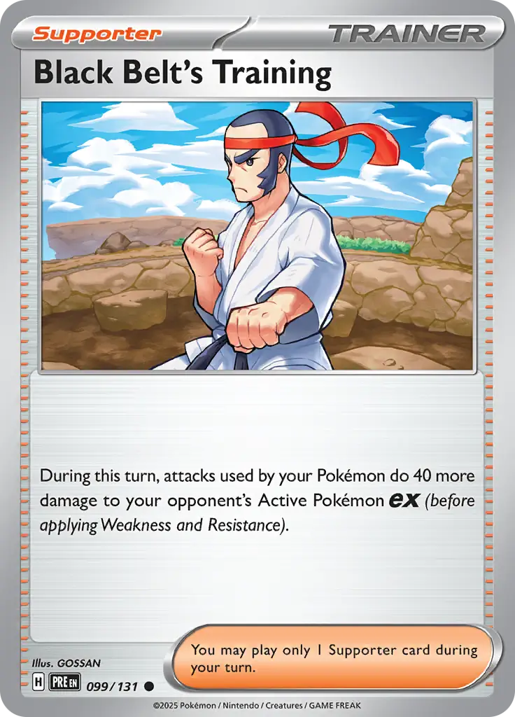 099/131 Black Belt's Training Prismatic Evolutions Pokémon Card