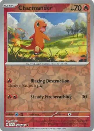 007/091 Charmander Reverse Holo Paldean Fates Pokémon Card