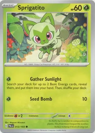 012/193 Sprigatito Paldea Evolved Pokémon Card