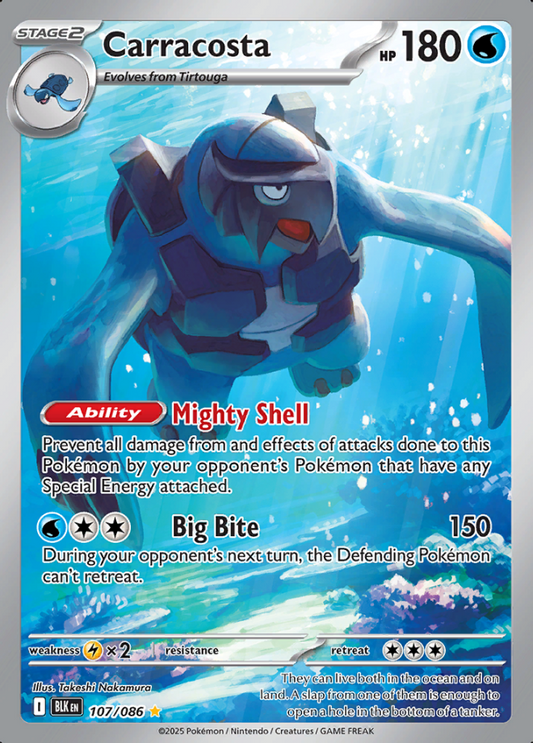 107/086 Carracosta Illustration Rare Black Bolt Pokémon Card