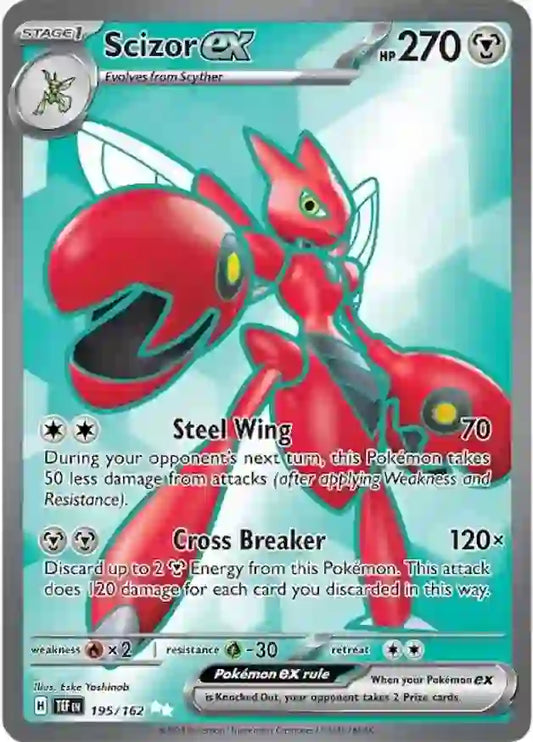 195/162 Scizor ex Scarlet & Violet Temporal Forces Pokémon Card