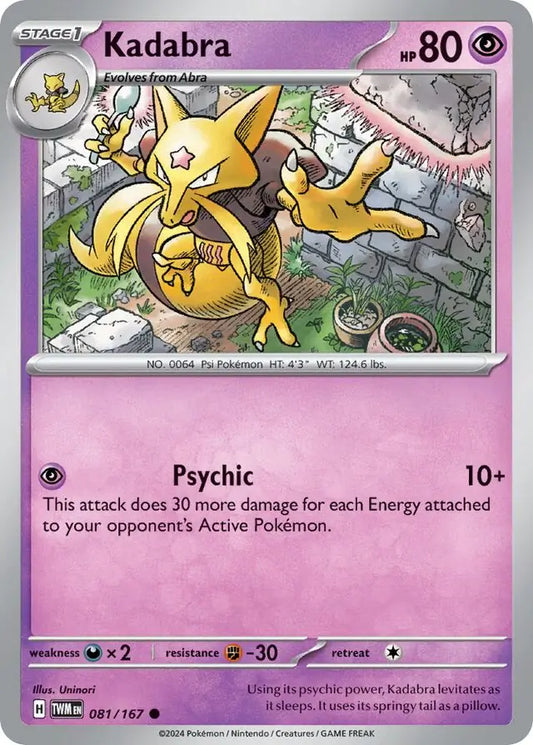 081/167 Kadabra Twilight Masquerade Pokémon Card