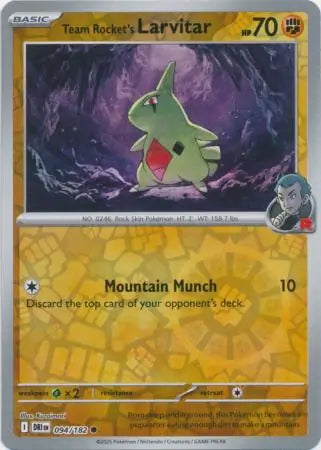 094/182 Team Rocket's Larvitar Reverse Holo Destined Rivals Pokémon Card