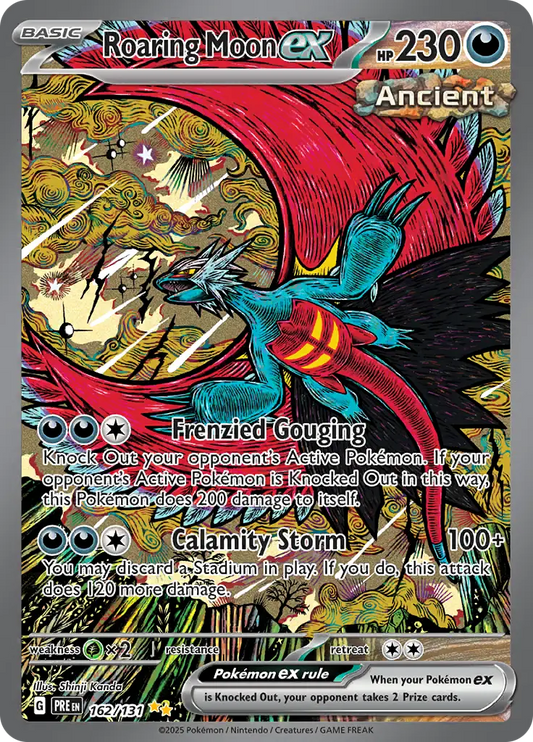 162/131 Roaring Moon ex Prismatic Evolutions Pokémon Card