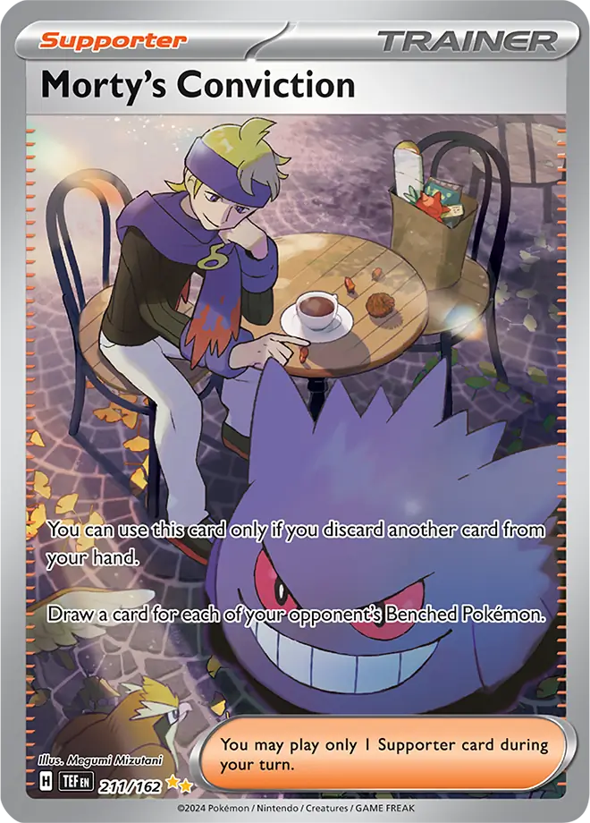 211/162 Morty's Conviction Scarlet & Violet Temporal Forces Pokémon Card