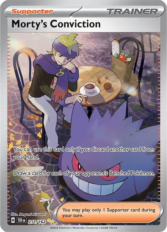 211/162 Morty's Conviction Scarlet & Violet Temporal Forces Pokémon Card