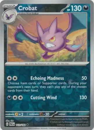 112/182 Crobat Reverse Holo Paradox Rift Pokémon Card