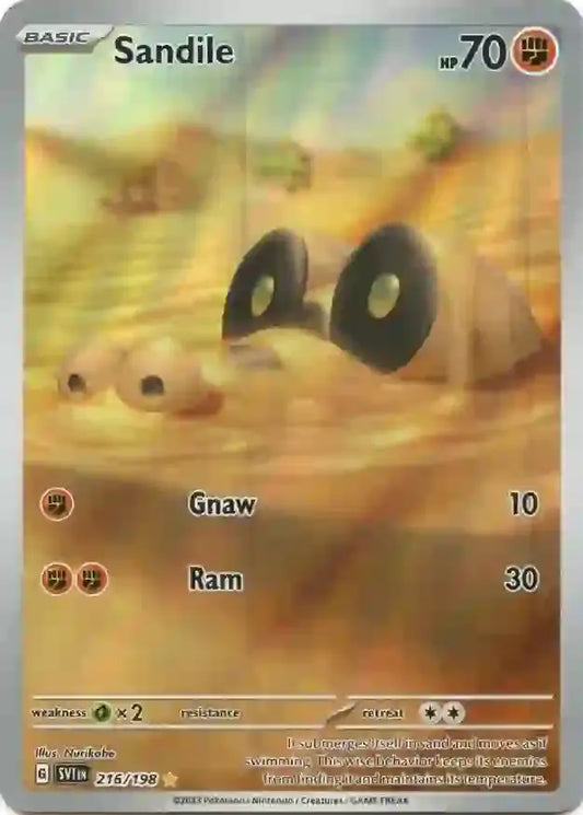 216/198 Sandile Scarlet & Violet Base Set Pokémon Card
