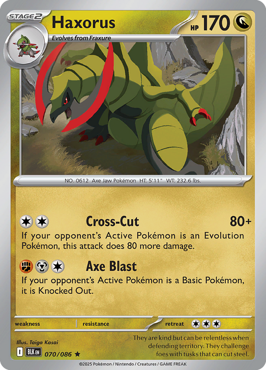 070/086 Haxorus Black Bolt Pokémon Card