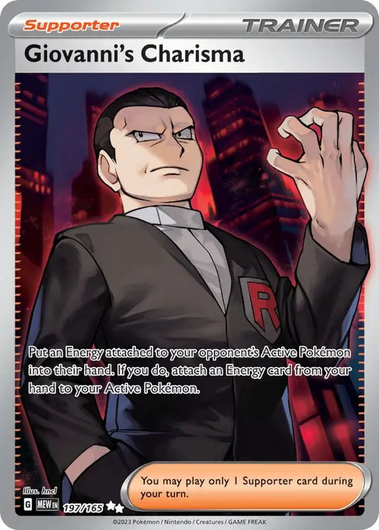 197/165 Giovanni's Charisma 151 Pokémon Card