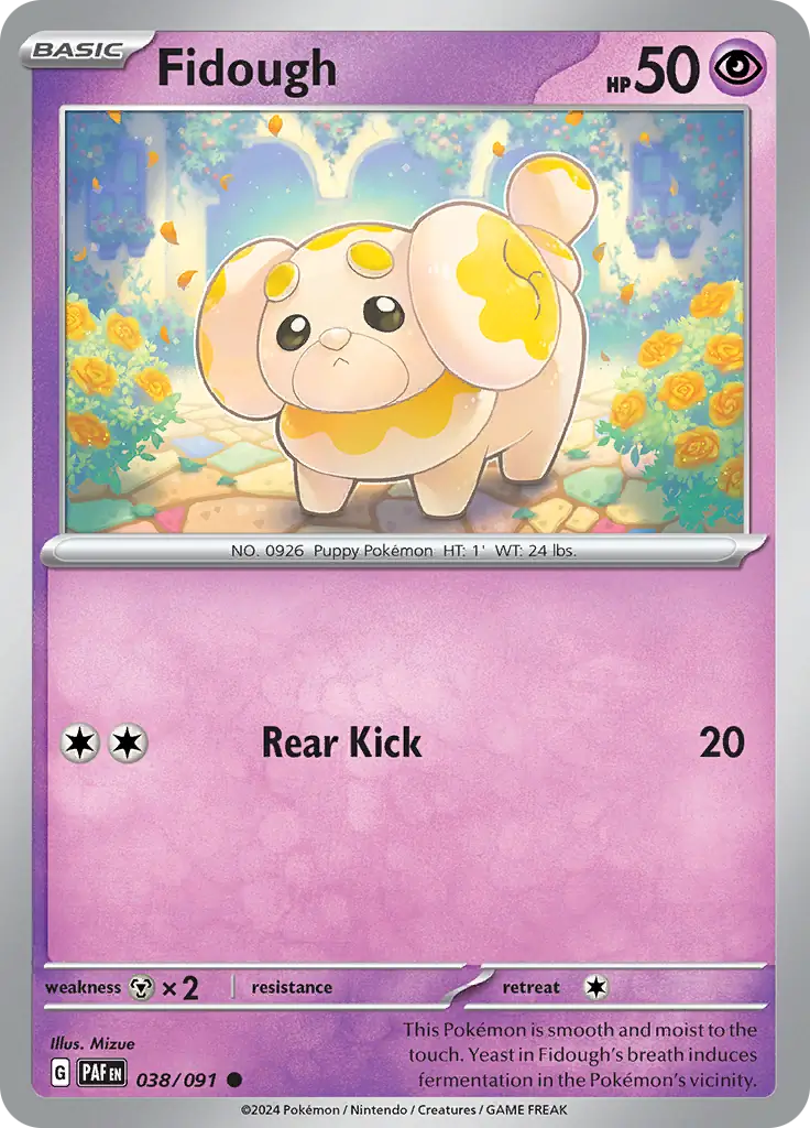 038/091 Fidough Paldean Fates Pokémon Card