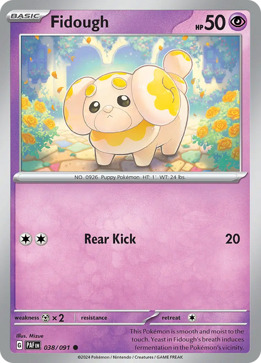 038/091 Fidough Paldean Fates Pokémon Card