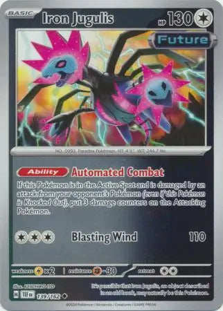139/162 Iron Jugulis Reverse Holo Temporal Forces Pokémon Card