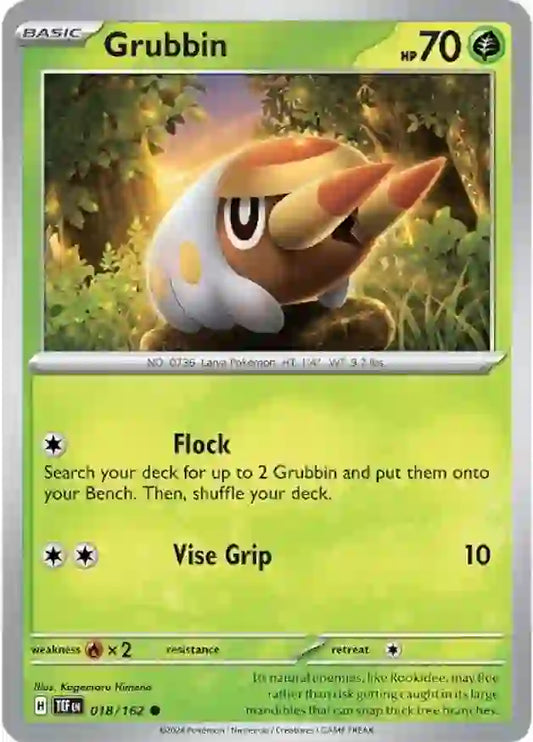 018/162 Grubbin Scarlet & Violet Temporal Forces Pokémon Card