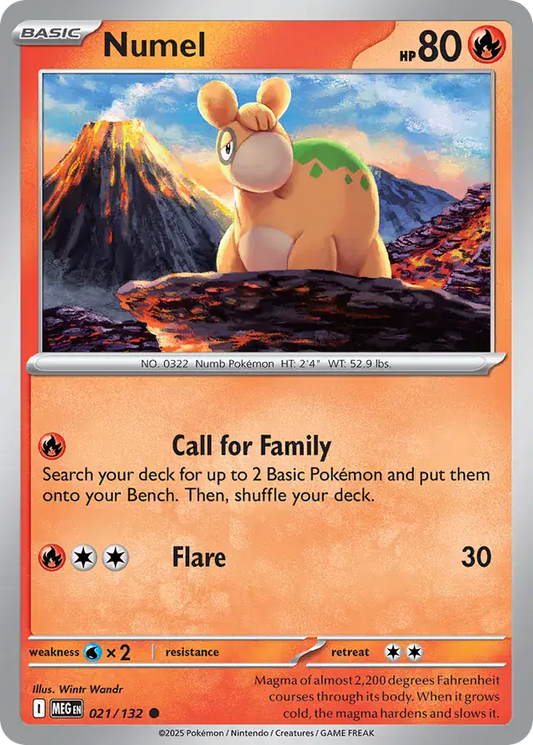 021/132 Numel Mega Evolution Pokémon Card
