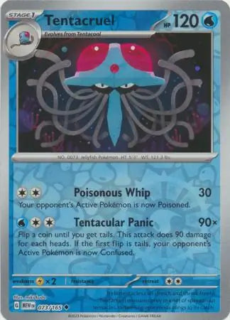 073/165 Tentacruel Reverse Holo 151 Pokémon Card
