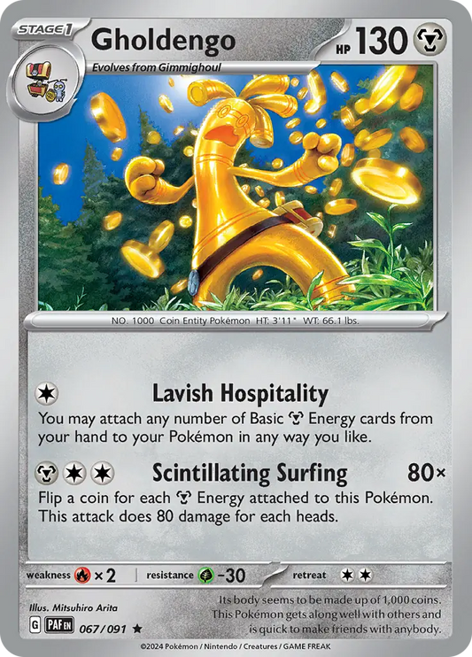 067/091 Gholdengo Paldean Fates Pokémon Card