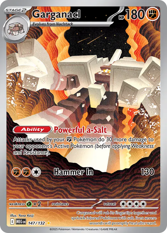 147/132 Garganacl Mega Evolution Pokémon Card