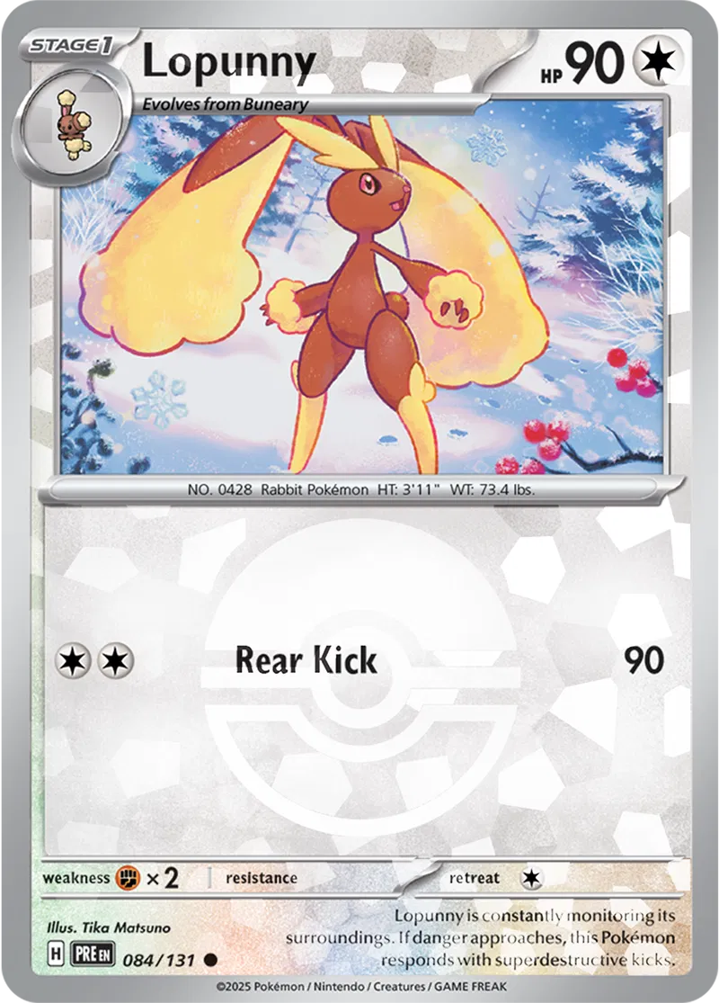 084/131 Lopunny Poke Ball Holo Prismatic Evolutions Pokémon Card