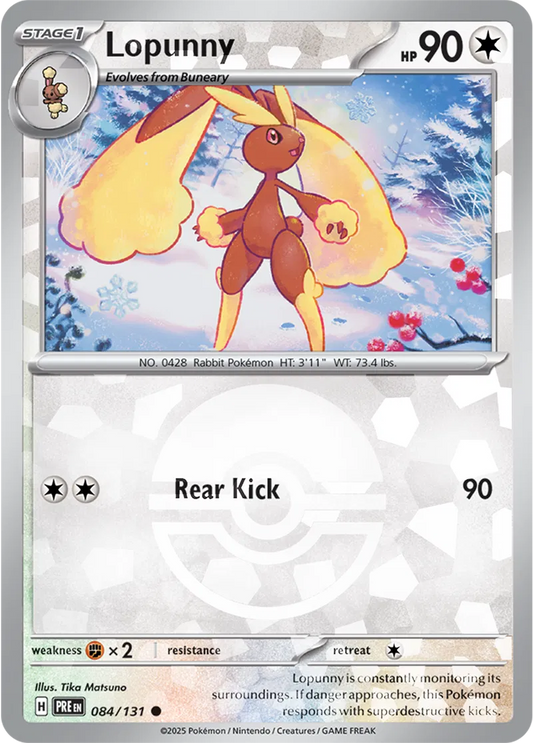 084/131 Lopunny Poke Ball Holo Prismatic Evolutions Pokémon Card