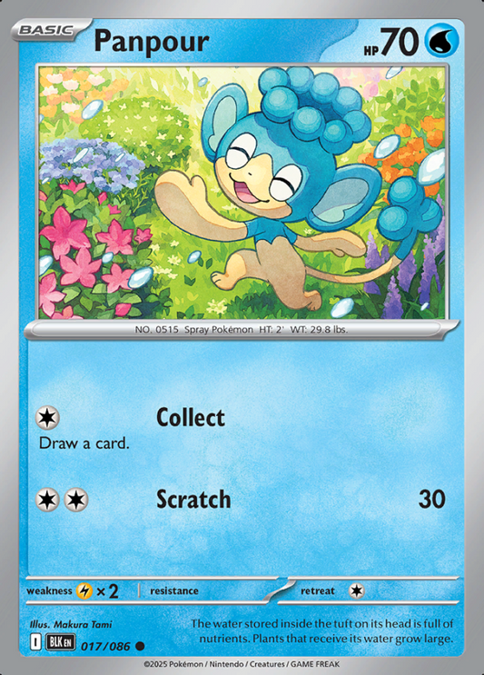 017/086 Panpour Black Bolt Pokémon Card