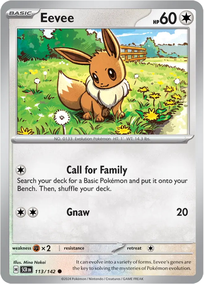 113/142 Eevee Stellar Crown Pokémon Card