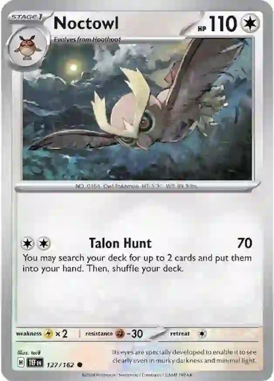 127/162 Noctowl Scarlet & Violet Temporal Forces Pokémon Card